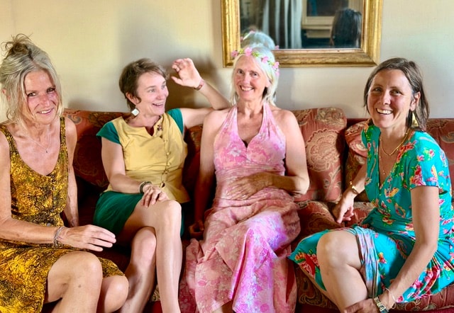 Women gathered together at a wellness retreat